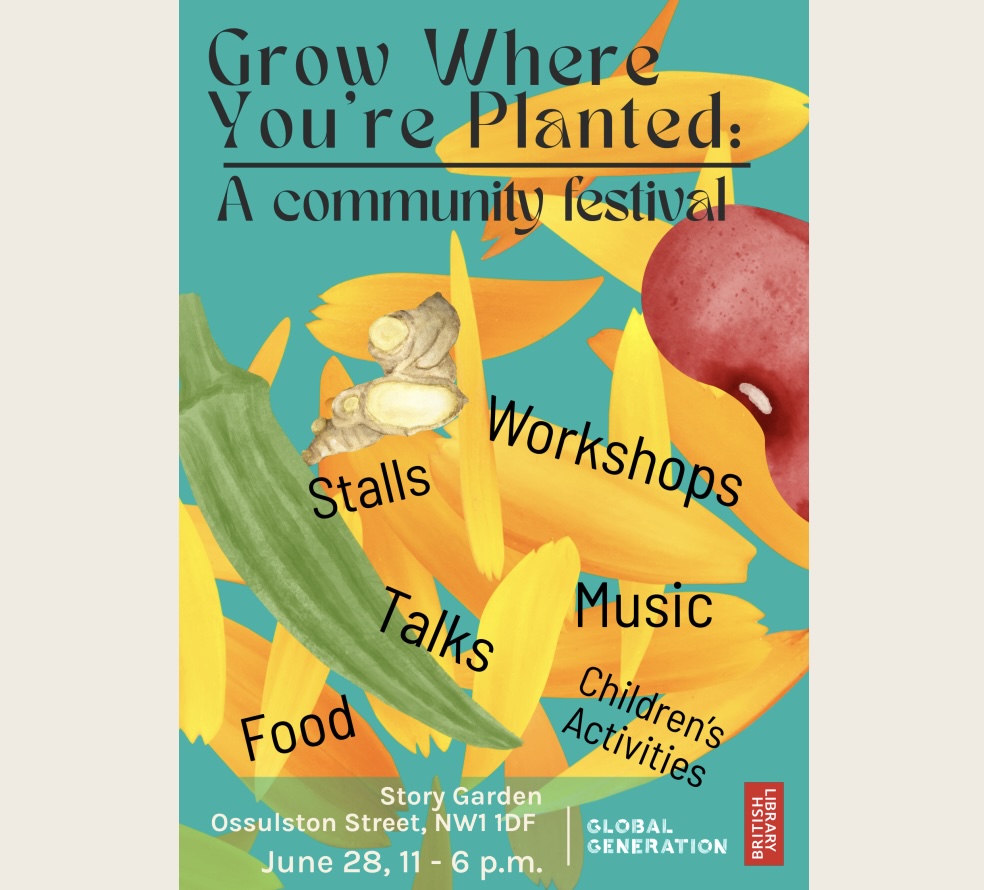 colourful poster for festival showing vegetables